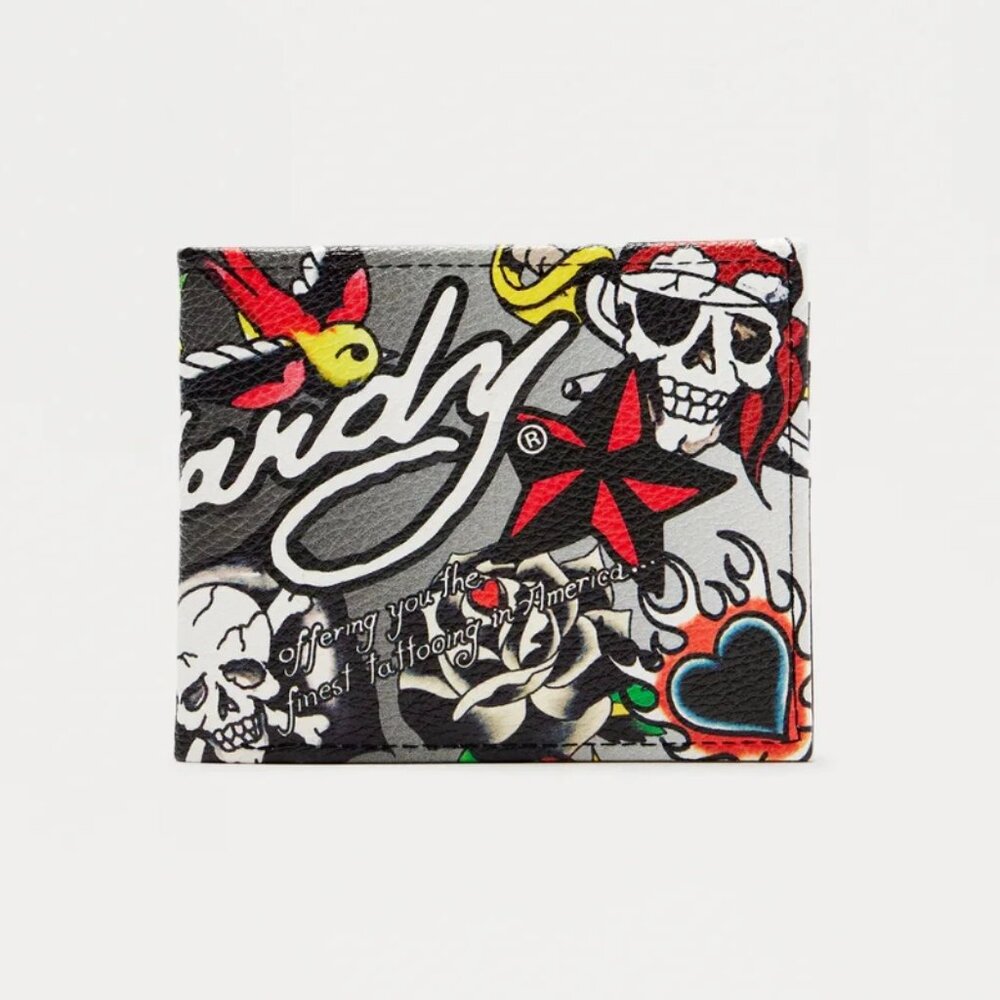 Ed Hardy Finest Tattoo Printed Bifold Wallet